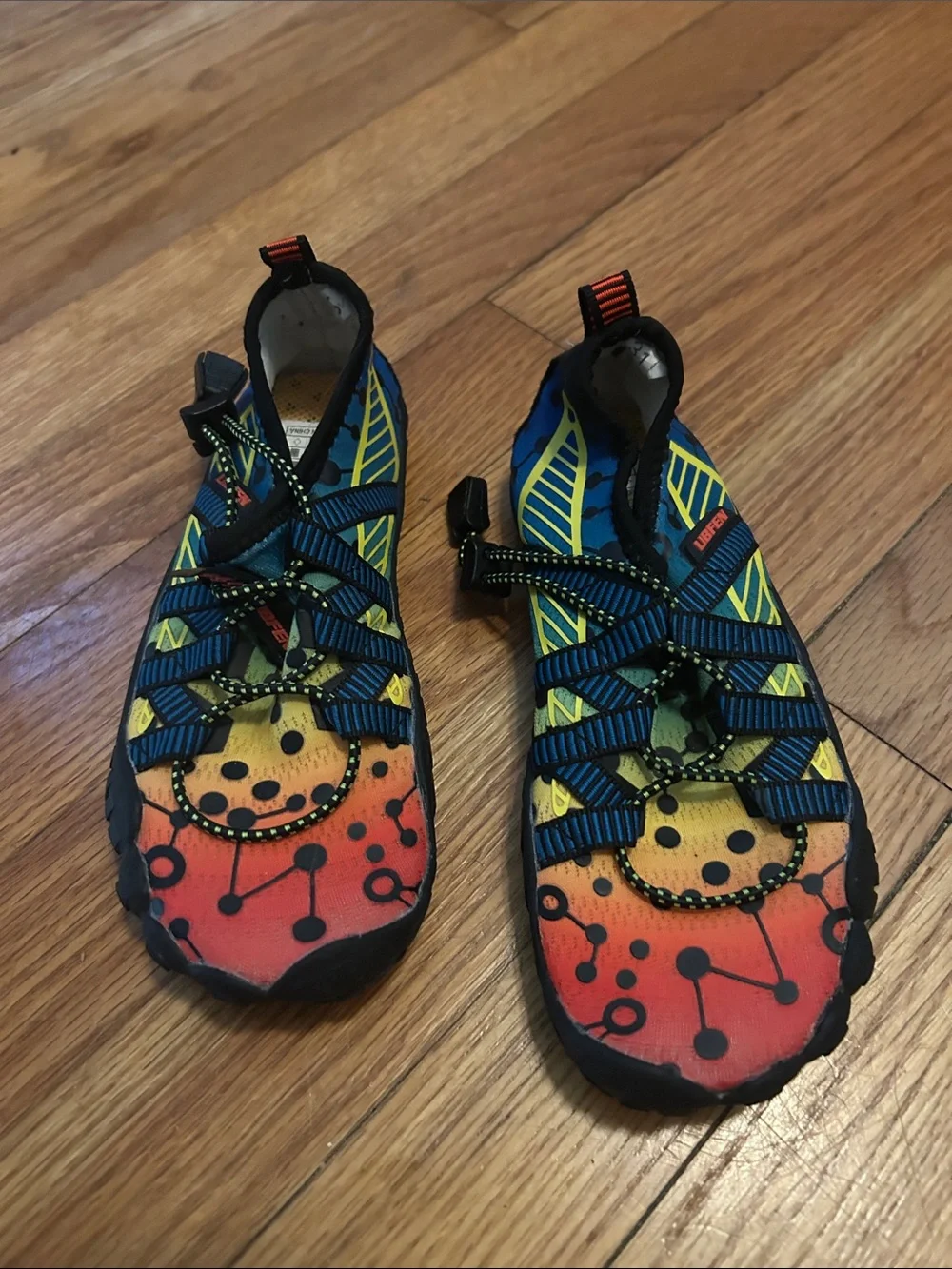 Kids Water Shoes — Orange, Yellow & Blue Active Slip-On